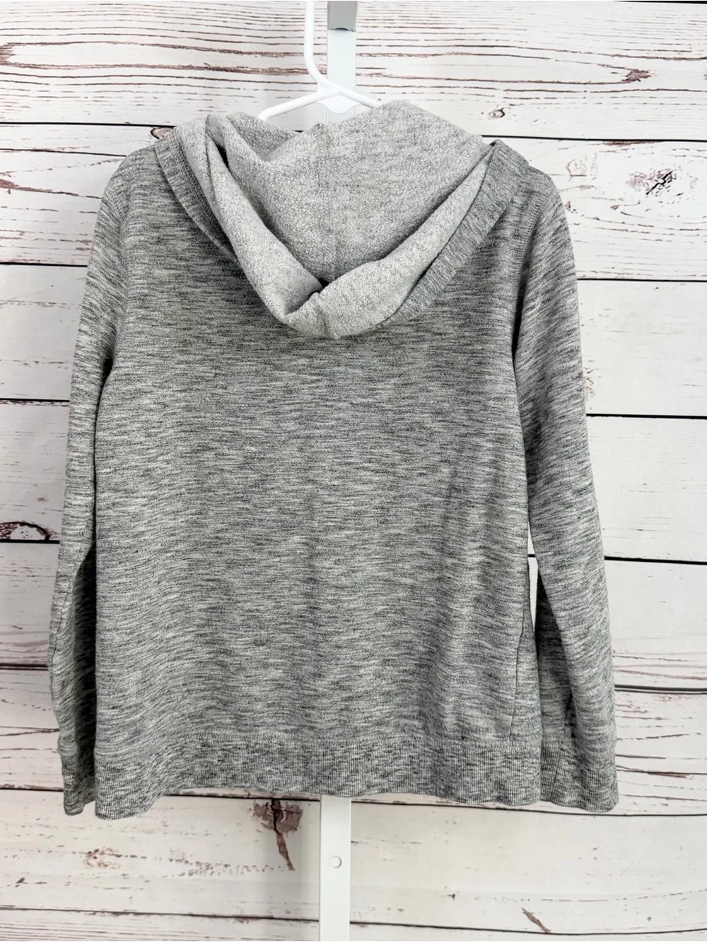 Justice Gray Zip Hoodie with Pink and Silver Sequin 'GYMNAST' Size 7